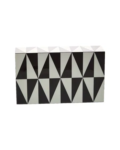 Jonathan Adler Medium Op Art Lacquer Box In Black