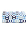 Jonathan Adler Medium Sorrento Box In Blue/white