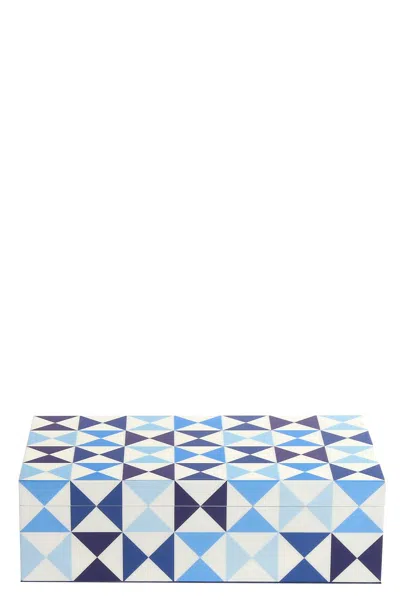 Jonathan Adler 'medium Sorrento Lacquer' Box In Blue