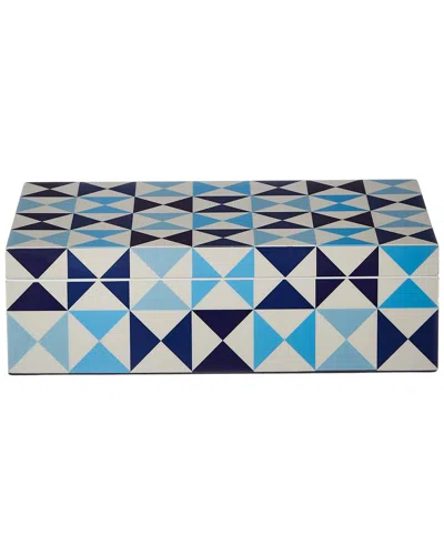 Jonathan Adler Medium Sorrento Lacquer Box In Blue