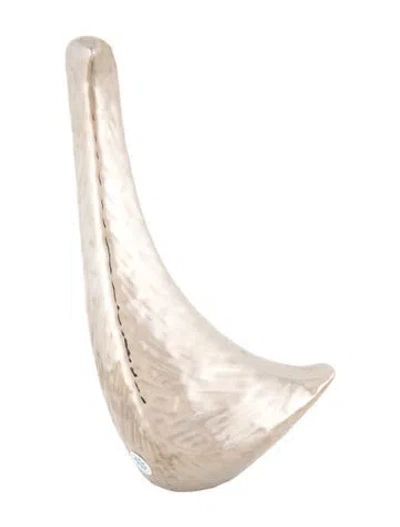 Pre-owned Jonathan Adler Menagerie Ceramic Bird Sculpture In Silver