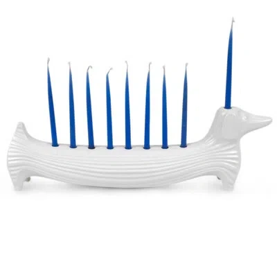 Jonathan Adler Menagerie Dachshund Menorah In White