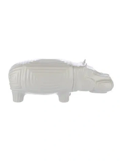 Pre-owned Jonathan Adler Menagerie Hippo Sculpture In White
