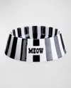 Jonathan Adler Meow Vice Pet Bowl In Blackwhite
