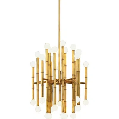 Jonathan Adler Meurice 30 - Light Sputnik Modern Linear Chandelier In Antique Natural Brass