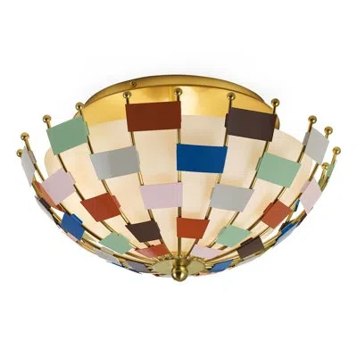 Jonathan Adler Miami Flush Mount In Polished Brass