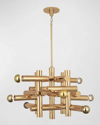 Jonathan Adler Milano Kinetic 8-light Chandelier - 31" In Gold