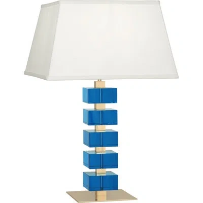 Jonathan Adler Monaco 25.75" Table Lamp In Lacquered Natural Brass,turquoise