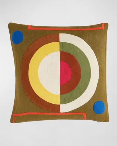 Jonathan Adler Monterey Bullseye Pillow, 22" Square In Multi