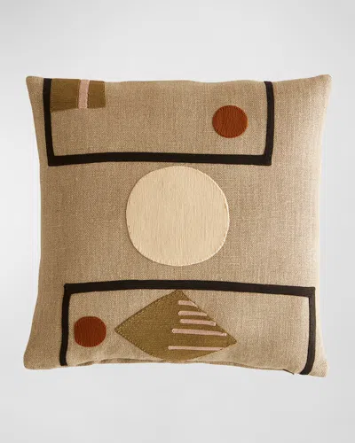 Jonathan Adler Monterey Shapes Pillow, 18" Square In Brown