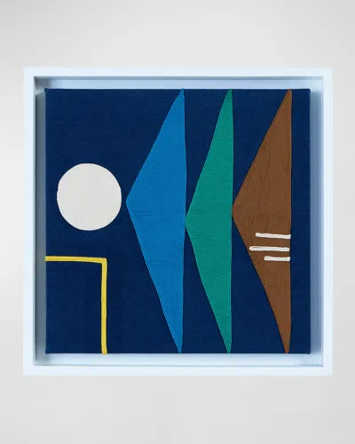 Jonathan Adler Monterey Triangles Corded Art In Blue