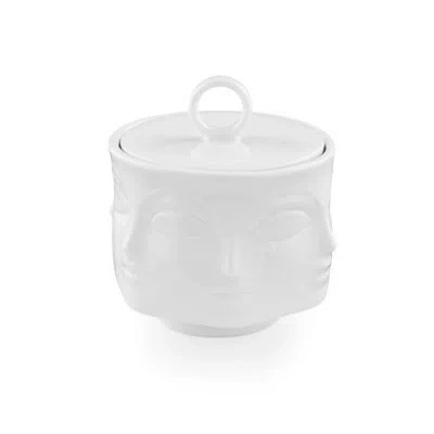 Jonathan Adler Muse Dora Maar Sugar Bowl In White Glossy
