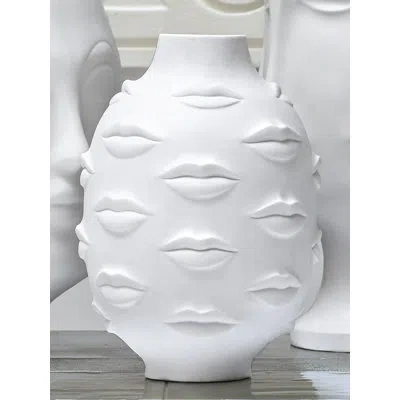 Jonathan Adler Muse Gala Round Vase In White