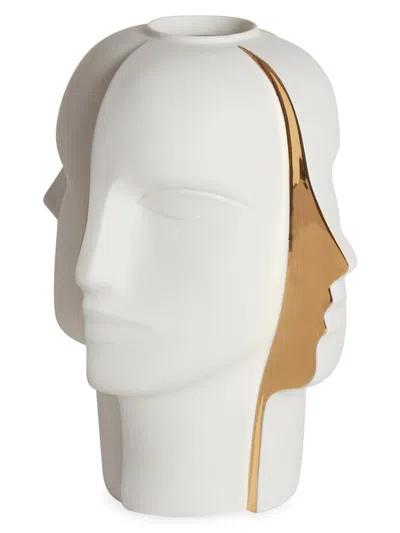 Jonathan Adler Muse Porcelain Atlas Split Vase In White