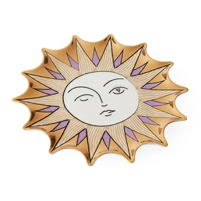 Jonathan Adler Muse Porcelain Tray In Gold,lavender,white