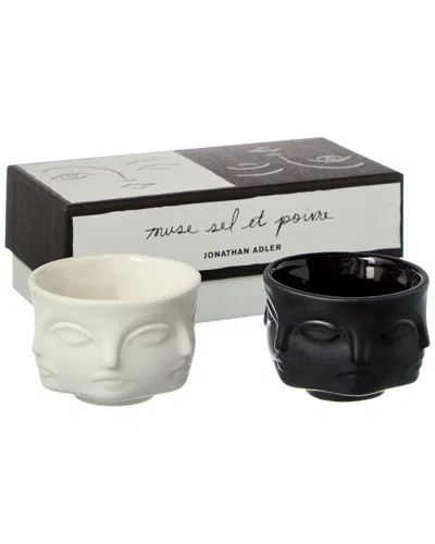 Jonathan Adler Muse Sel Et Poivre Salt & Pepper Cellars In Black/white