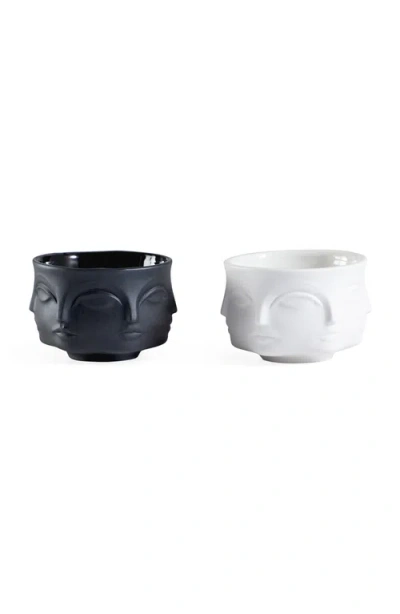 Jonathan Adler Muse Sel Et Poivre Salt And Pepper Cellars In Black/white