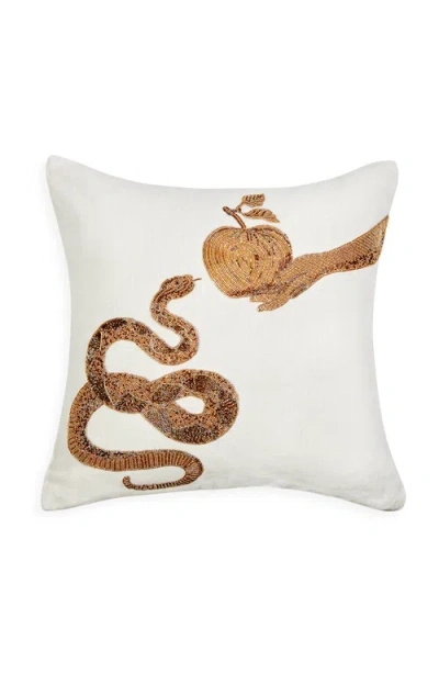 Jonathan Adler Muse Snake & Apple Pillow In Multi