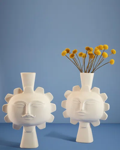 Jonathan Adler Muse Sun Vase, 16" In White