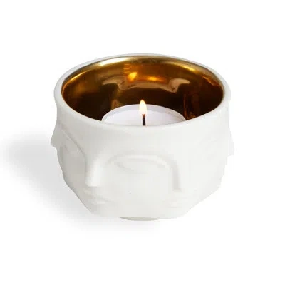 Jonathan Adler Muse Votive Holder In White,gold