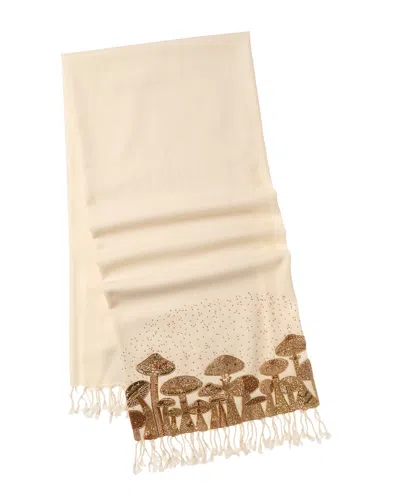 Jonathan Adler Mushrooms Embellished Throw - 34761 - Gold In Neutral