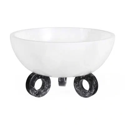 Jonathan Adler Mustique Acrylic Decorative Bowl In Black;white