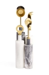 Jonathan Adler Como Barware Set In Black/white Marble