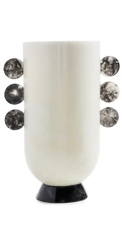 Jonathan Adler Mustique Disc Urn Vase - Black/white Black/white