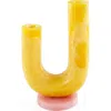 Jonathan Adler Mustique Double Tube Vase In Yellow/pink