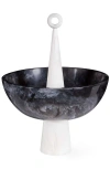 Jonathan Adler Como Finial Bowl In Black/white Marble