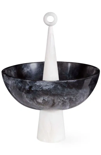 Jonathan Adler Mustique Finial Bowl In Black/white Marble