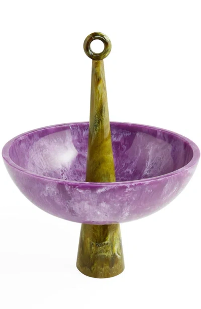 Jonathan Adler Mustique Finial Bowl In Purple/olive