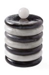 Jonathan Adler Como Ice Bucket In Black/white Marble