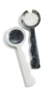Jonathan Adler Mustique Ripple Salad Servers - Black/white - 34815 Black/white
