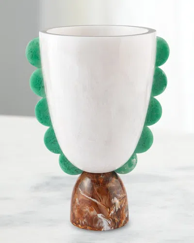 Jonathan Adler Mustique Scalloped Urn In Multi