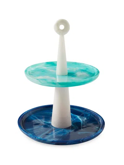 Jonathan Adler Mustique Tiered Tray In Blue