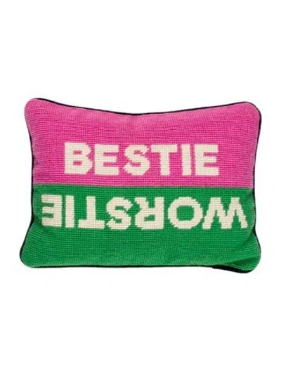 Pre-owned Jonathan Adler Needlepoint Throw Pillow