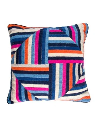 Pre-owned Jonathan Adler Needlepoint Throw Pillow In Multi
