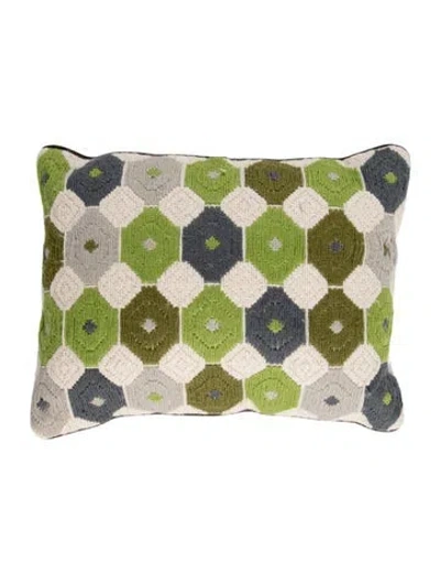 Pre-owned Jonathan Adler Needlepoint Throw Pillow In Multi