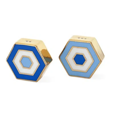 Jonathan Adler Newport Salt And Pepper Shaker Set In Blue