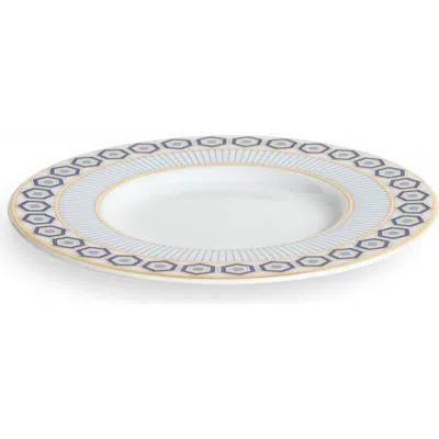 Jonathan Adler Newport Saucer In White/blue/gold