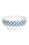 Jonathan Adler Newport Serving Bowl In White/blue/gold