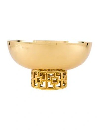 Pre-owned Jonathan Adler Nixon Centerpiece Bowl In Gold