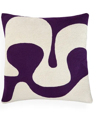 Jonathan Adler Ojai Wave Chainstitch Pillow In Purple