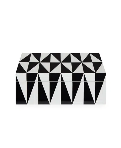 Jonathan Adler Op Art 64 Oz. Medium Lacquer Box In Black