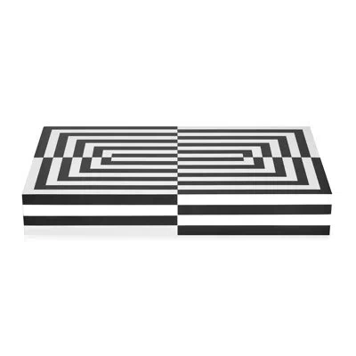 Jonathan Adler Op Art  Backgammon In Matte Black,white