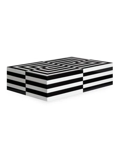 Jonathan Adler Op Art Large Stacking Box In Black