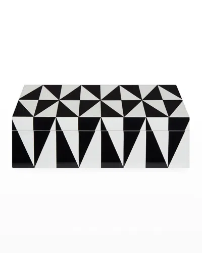 Jonathan Adler Op Art Medium Stacking Box In White/black