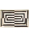 Jonathan Adler Op Art Rectangle Serving Tray In Black