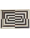 Jonathan Adler Op Art Rectangle Serving Tray In Black